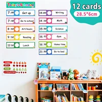 12 PCS Daily Schedule Cards Dry Eraser Cards kid children Schedule Pocket Chart for Classroom / Home 2