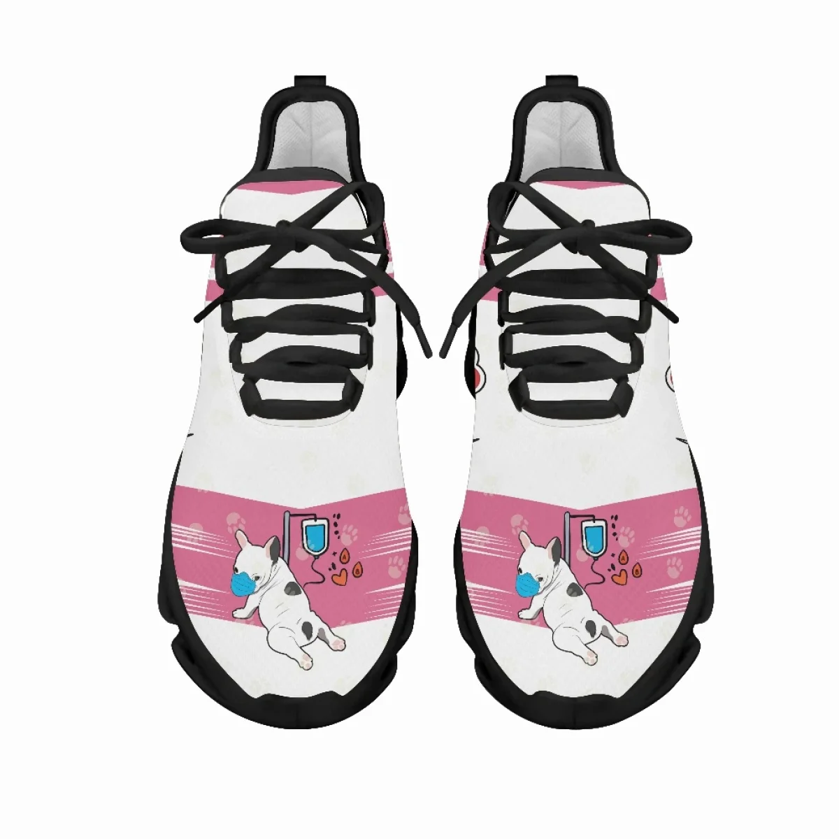 Yikeluo Cute Cartoon Dog Pattern Paramedic Mesh Swing Shoes for Women Casual Platform Shoes Lightweight Ladies Zapatillas Mujer