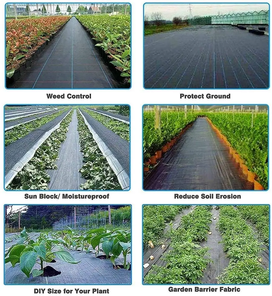PE Agricultural Anti Grass Cloth Farm-oriented Weed Barrier Mat Plastic Mulch Thicker Orchard Garden Weed Control Fabric Black Plastic Mulch Film