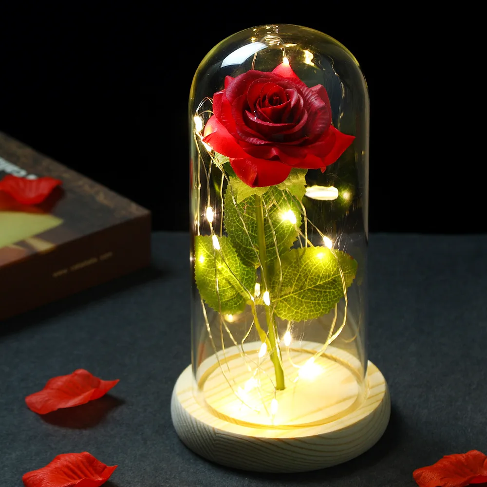 

LED Beauty And The Beast Eternal Rose Night Light Mood Light LED Rose Wedding Decoration Valentine's Day Mother's Day Gift