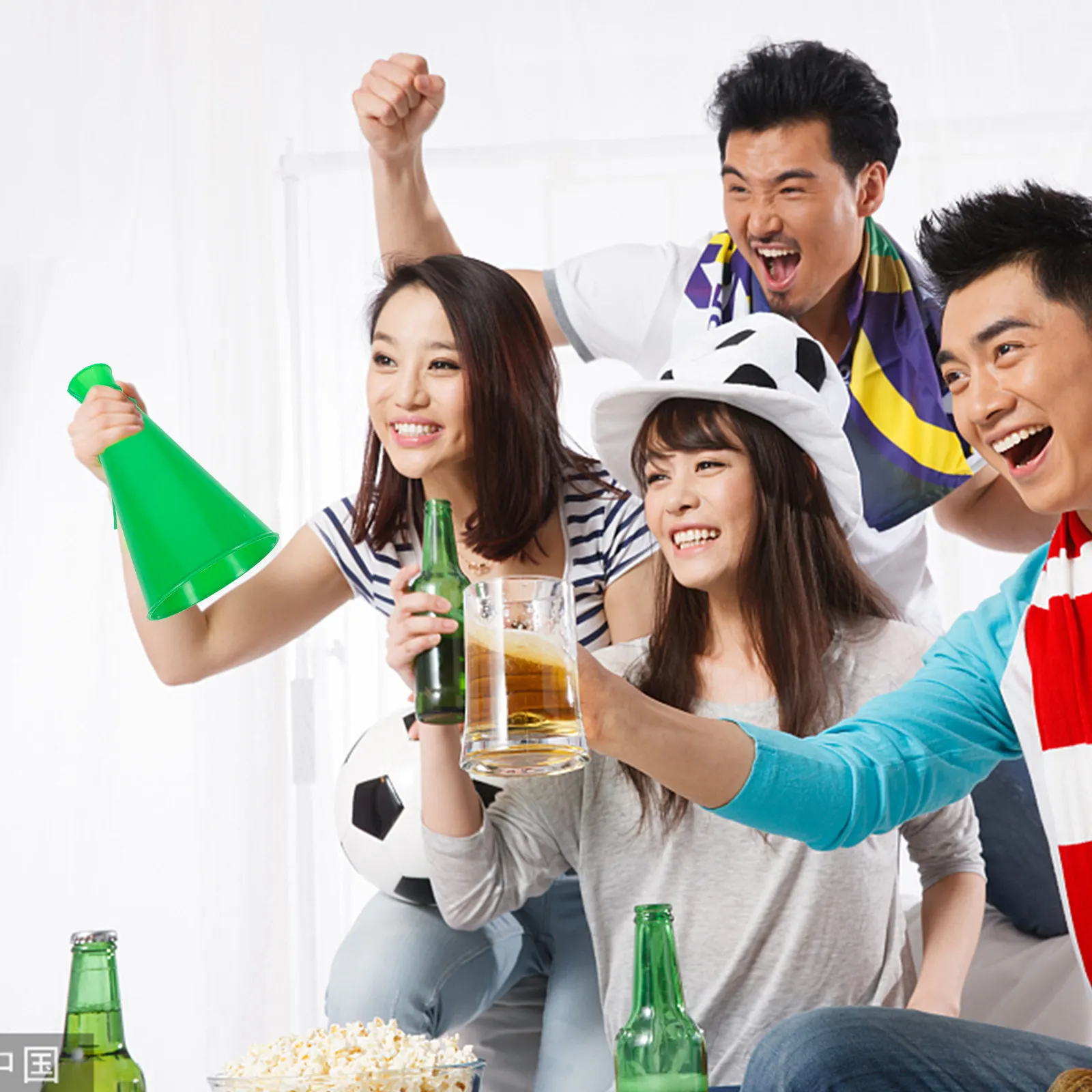 플라스틱 응원 메가폰 대량 팩, 스포츠 경기, 축제, 팀 응원, 팬 용품, 소음 발생기