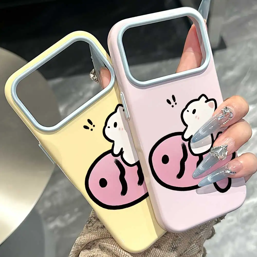 Kawaii Kitty Fish Print Shockproof Phone Case
