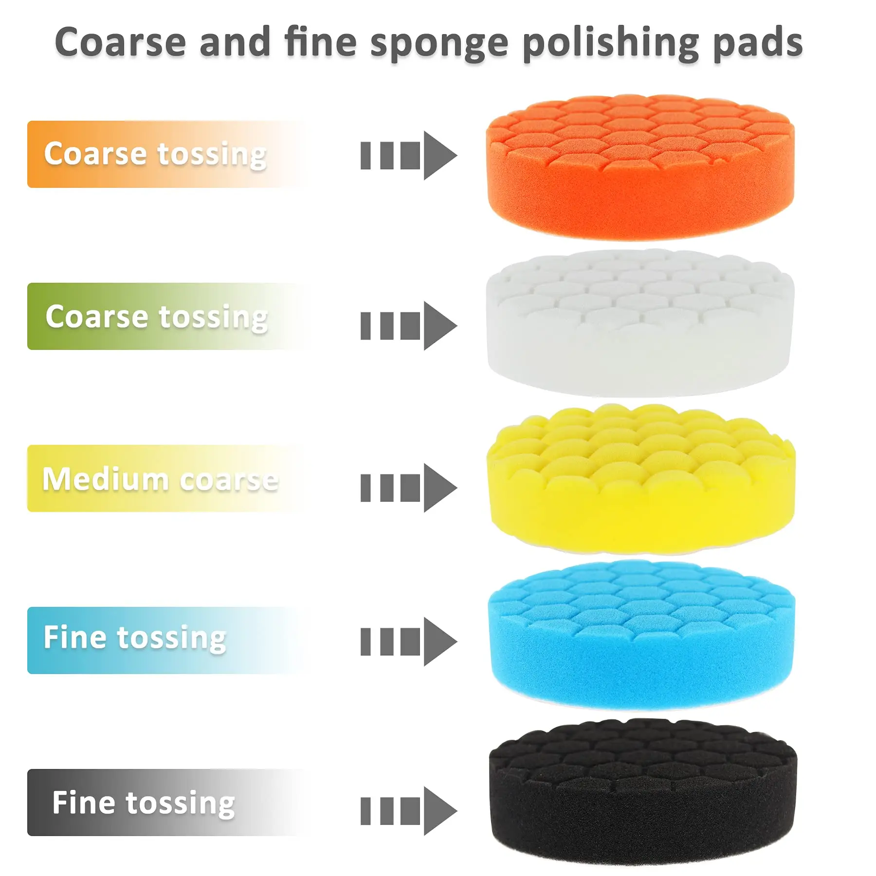 3/4/5/6/7Inch Car Polishing Pads 8Pcs for Drill Buffing Polishing Pads Kit with M10/M14 Drill Adapter for Car Waxing Maintenance car polishing pad car polish pad