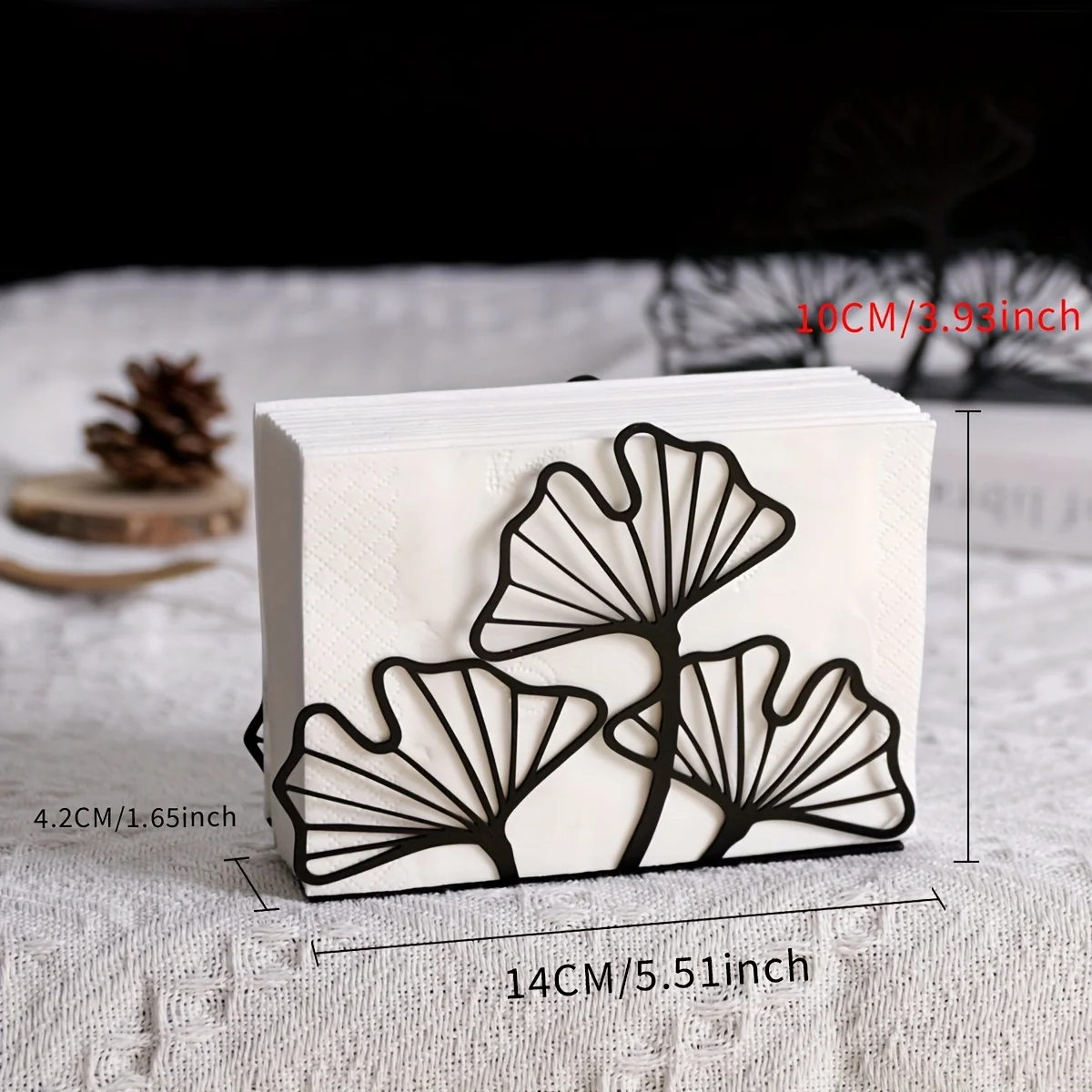 1pc Metal Ginkgo Leaf Napkin Holder Tissue Holder For Restaurant Hotel Cafe Dining Table Vertical Square Towel Paper Holder Base