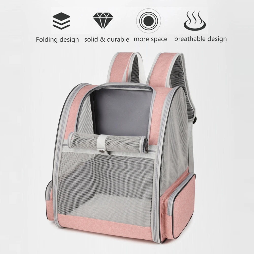 Portable Pet Cat Carrier Large Capacity Backpack Breathable Mesh Heat Dissipation Bag Folding Chest Dog Carrying Bags |
