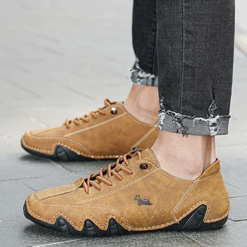 أحذية رجالية فاخرة من جلد البولي يوريثان، أحذية مشي مريحة للمصممين الذكور، أحذية كاجوال عالية الجودة للأنشطة الخارجية