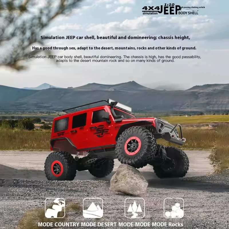 Red ABS Nylon Off Road Climbing Car Toy with 4WD and Suspension