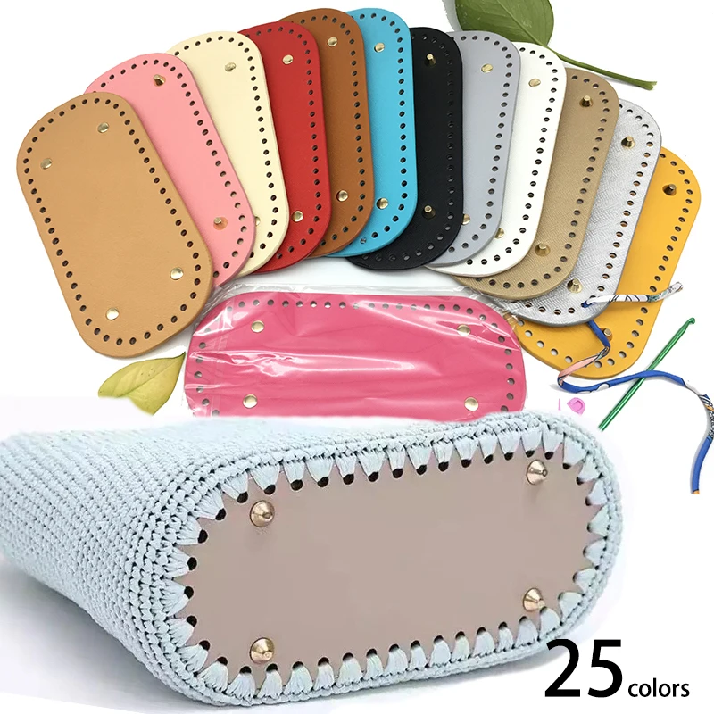 

Wholesale 10x22/12x25cm Oval Bottom for Knitted PU Leather Bag Accessories Handmade Bottom with Holes Crochetbag Base Shaper