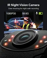 BOBLOV KJ21 Caméra corporelle de police 1296P HD, enregistrement 10 heures, vision nocturne, caméra portable légère pour la sécurité extérieure 3