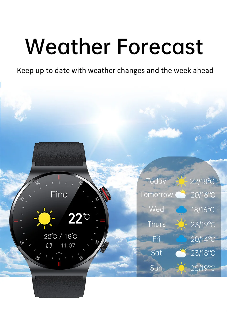 2023 New QW33 Bluetooth Call Smart Watch Men Waterproof Sports Fitness Tracker Smartwatch Large HD screen for huawei Xiaomi_voghion.com