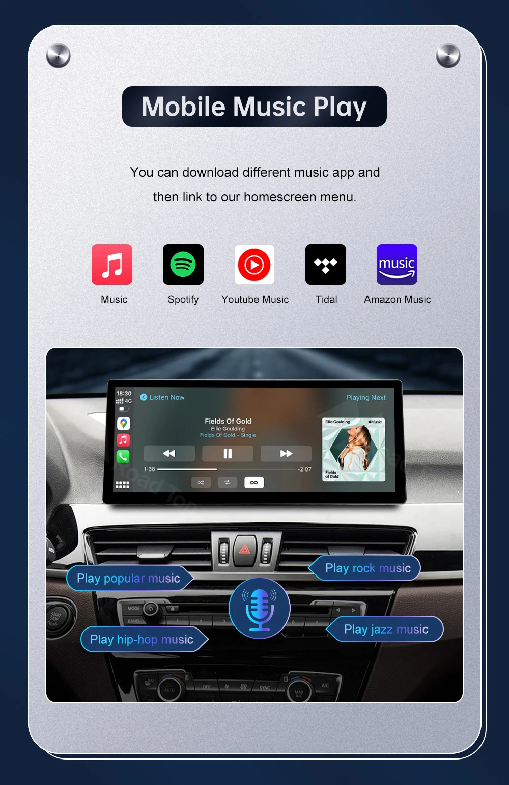 DE 10,25'' 12,3'' Multimedia-Display für BMW X1 F48 2015-2022 NBT EVO Touchscreen Wireless Carplay Android Auto – Detail 13