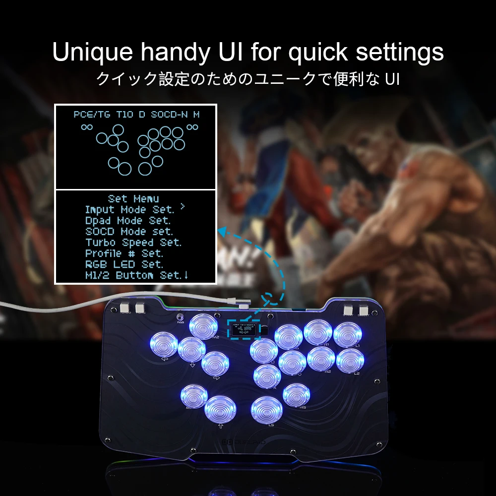 Duelpad Zen16 FightStick Joystick Arcade Hitbox Controller For PC
