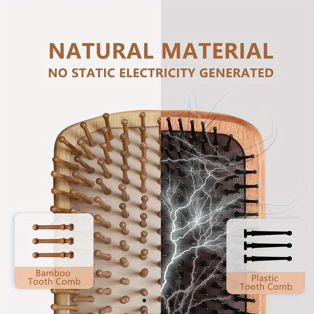 1Pc Bamboo Material Children's Bamboo Comb Baby Massage Air Bag Comb Care Air Cushion Comb