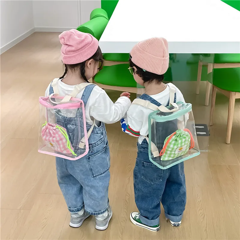 2024 Cute Kids Backpack Girl Transparent Backpack Korean Boys Girls' Travel Backpack Kid Bag Kids Accessories 3