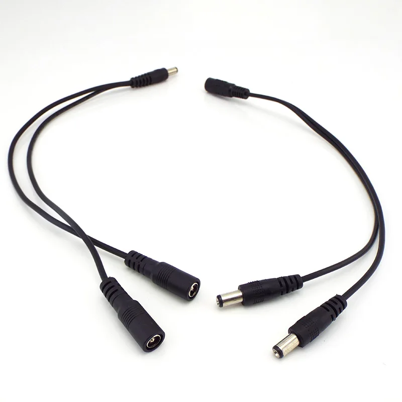 DC 12V 1 Female to 2 Male Power Split Splitter Cable 2.1*5.5mm for CCTV Camera Security DVR Accessories LED Light Strip