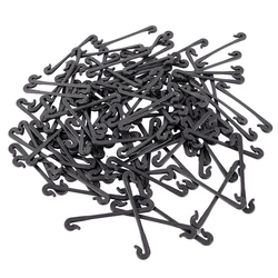 Set of 100/50 Garden Plant Support Clips - Durable Plastic Buckles - 100PCS (Black)