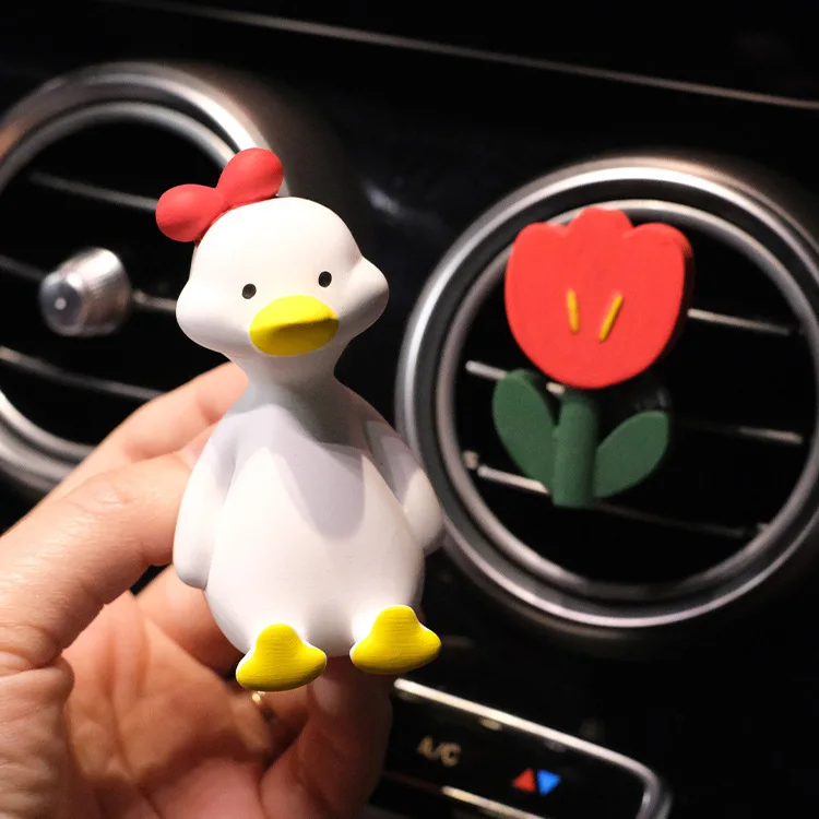 Cute MINI Duck Resin Auto Interior Decorations Car Air Freshener Fragrance  Diffuser Perfume Accessories Vehicle Supplies Aroma