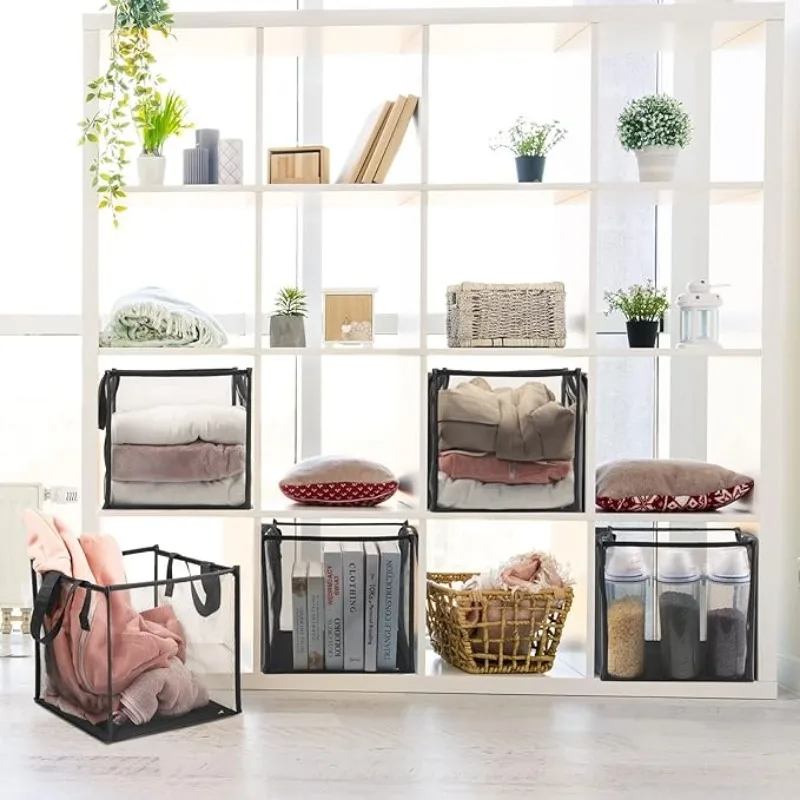Laundry Bags Hamper Bag with Handles,Portable &Collapsible Dirty Clothes Mesh Basket Foldable for Washing Storage,  Room 3