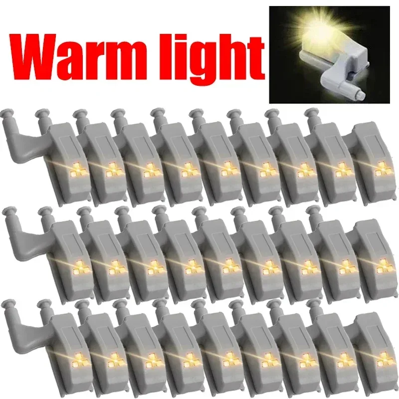 20/1pcs הוביל מנורות ציר פנימי אוניברסלי ארון חיישן לילה אור מטבח אור ארון מגירה מנורת לילה