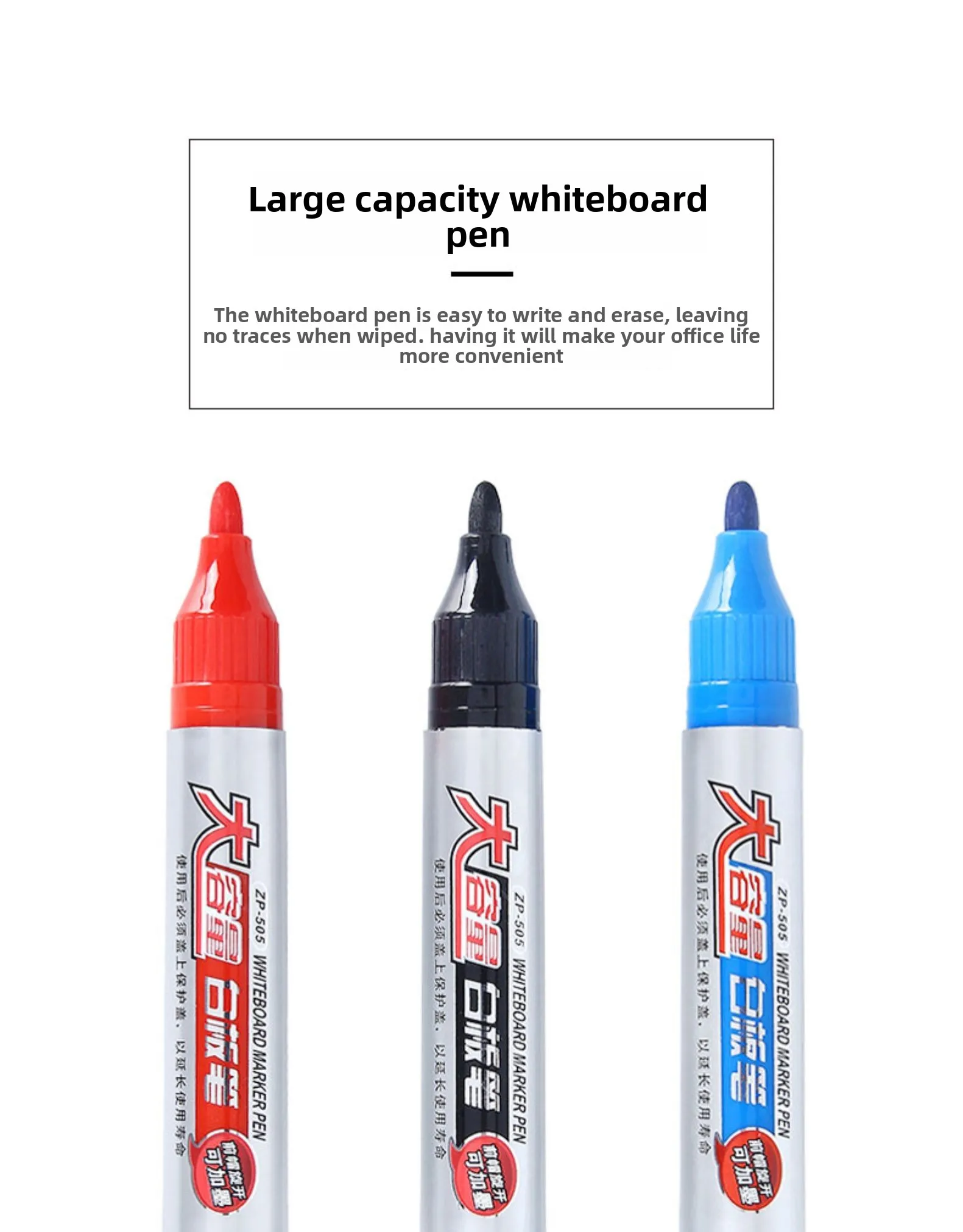 3가지 색상 리필 가능 마커 생생한 빠른 건조 지우기 가능 무독성 아트 화이트보드 펜 어린이 성인 학교 사무용품