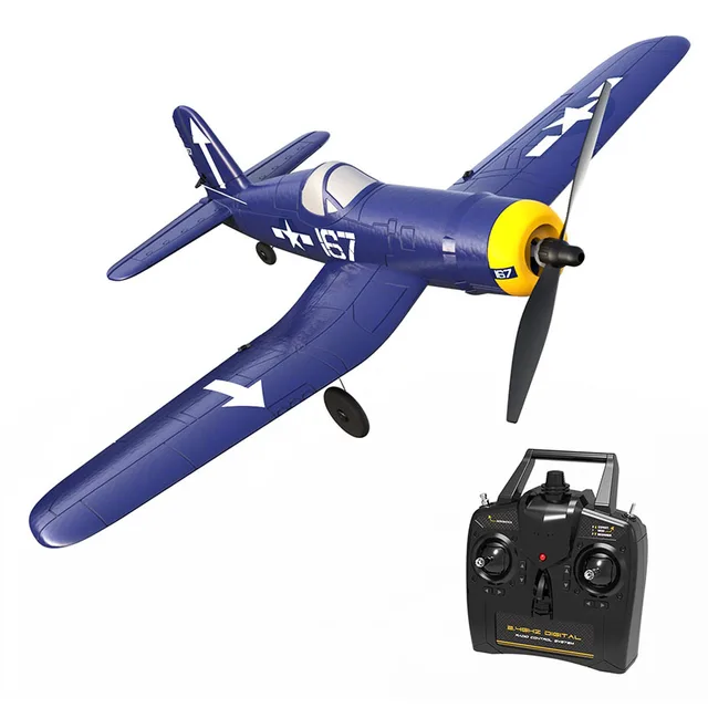 New Boutique Remote Control Aircraft Electric Toy Aircraft Four Channel Stunt Aircraft Model Remote Control Blue Aircraft