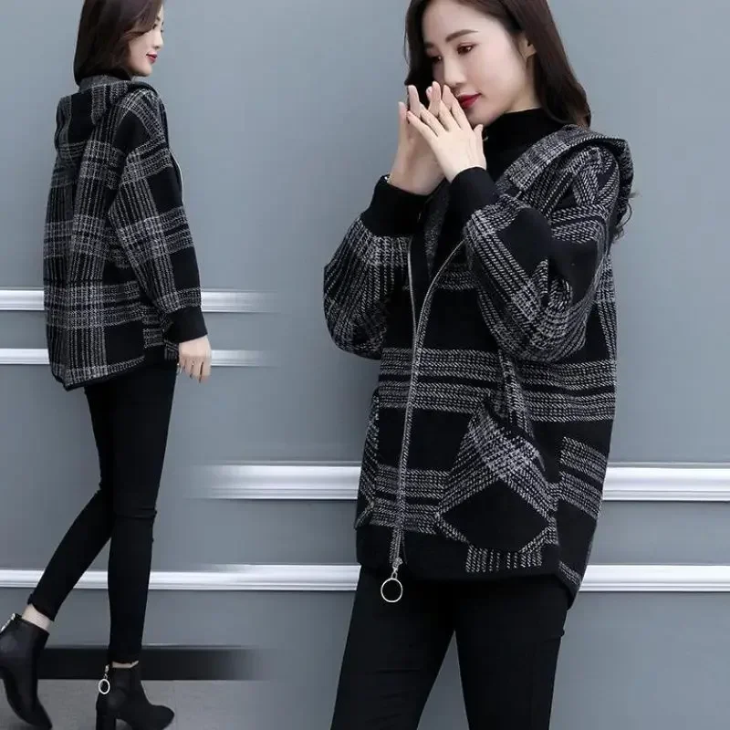 Veste zippée en laine et mélanges pour femme, style coréen, élégant, tendance, grande offre décontractée, demi-saison, offres à la mode, 2025