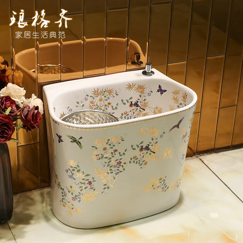 

XK Ceramic Wash Mop Pool Geobasin Mop Pool Mop Basin Balcony Pool Mop Mop Sink