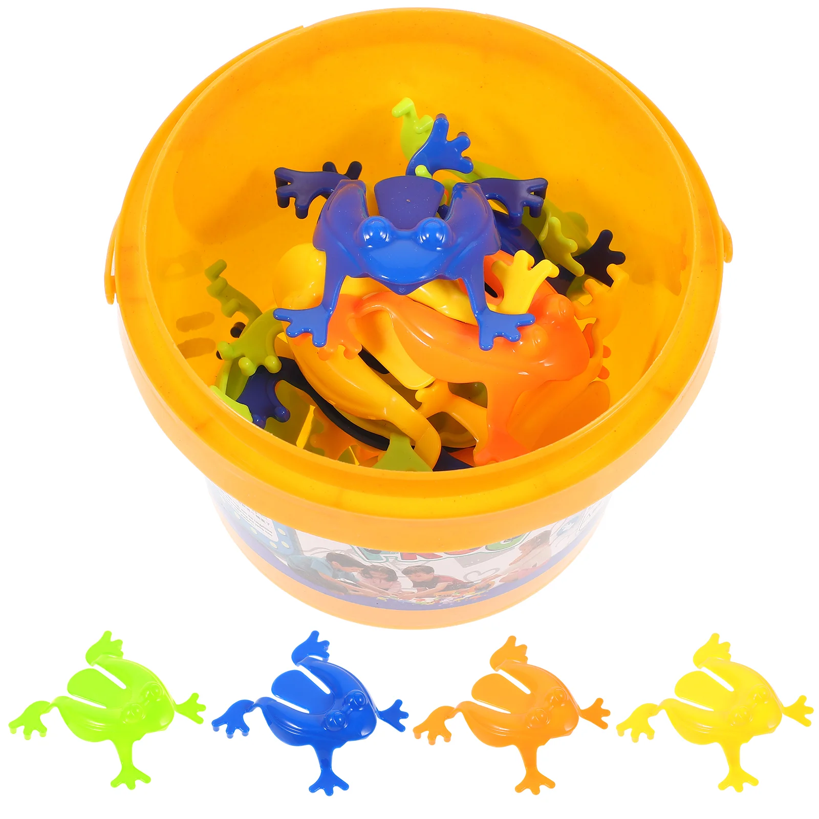 

12pcs Press Vintage Style Jump into Bucket Game Early Educational Bag Fillers for Children Kids Mixed Color