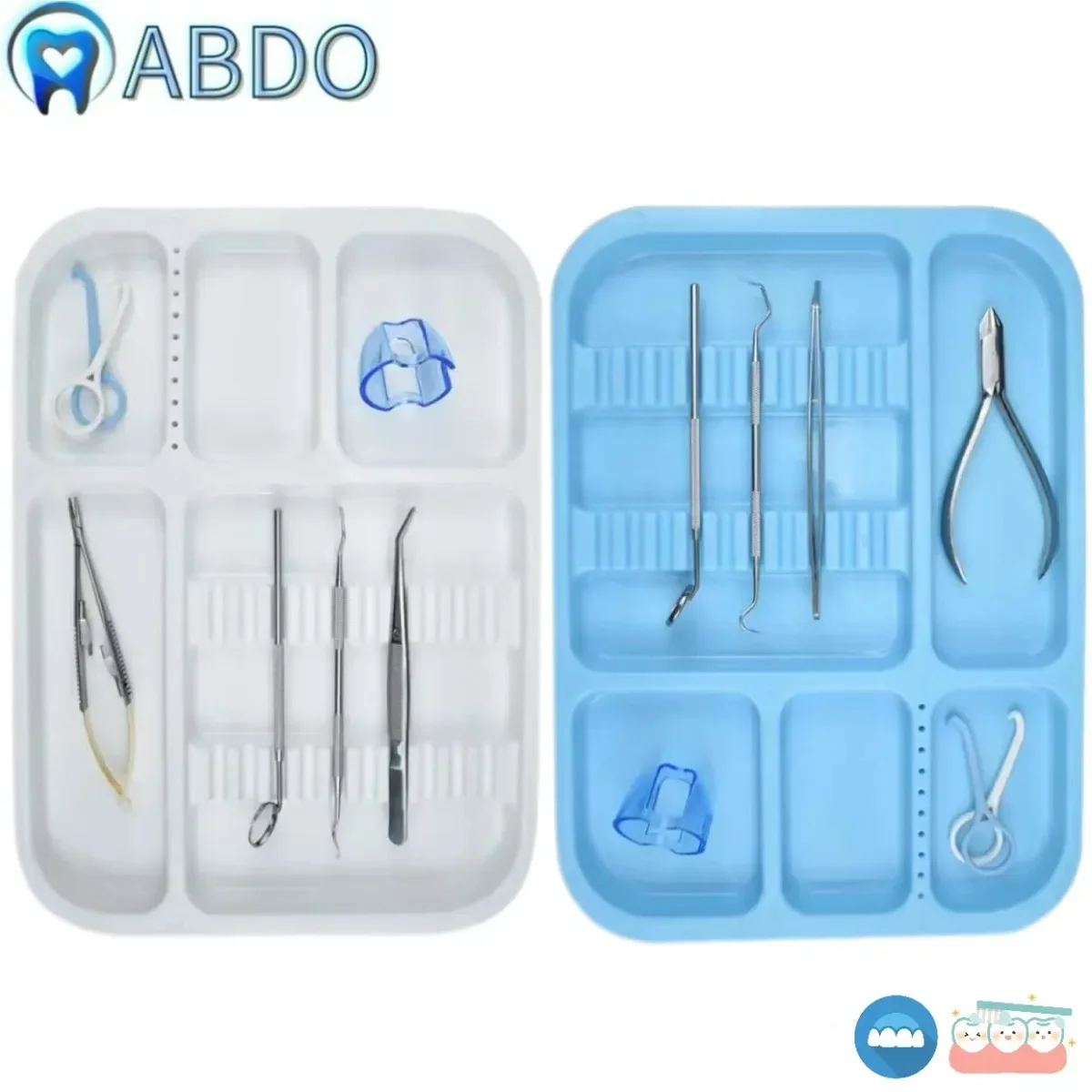 

Plastic Dental Instruments Tray Split Segregated Placed Trays 135 Degree Autoclavable Storage Tweezer Clinic Lab Equipment