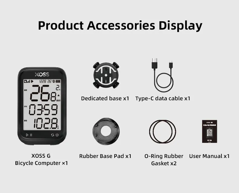 XOSS G3 GPS Bike Computer 2.8 inch Screen Speedometer IP67 ANT+