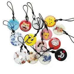 20Pcs 125Khz EM4305 T5577 5200 Random Pattern Rewritable Glue Dripping Keyfob Key Fobs RFID ID Blank Card Tag For Access Control