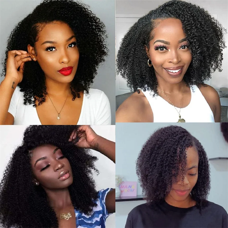 Brazilian Afro Kinky Curly Human Hair Bundles 4b 4c Afro kinky Bulk Human Hair Weave Bundle Deal Extensions
