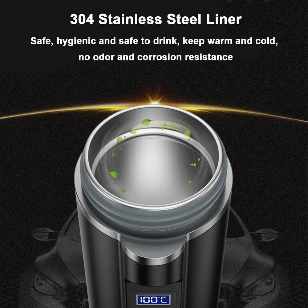 Smart Car Mug Car Heating Thermos Cup 450ML Smart Mug With Temperature Control One-Piece Cup Body Design 12V-24V