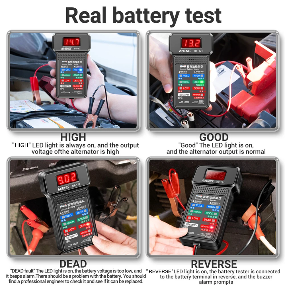 100-2000CCA Car Battery Tester 12V Battery Load Tester LCD Screen Automatic Starting Charging System Battery Alternator Analyzer images - 6