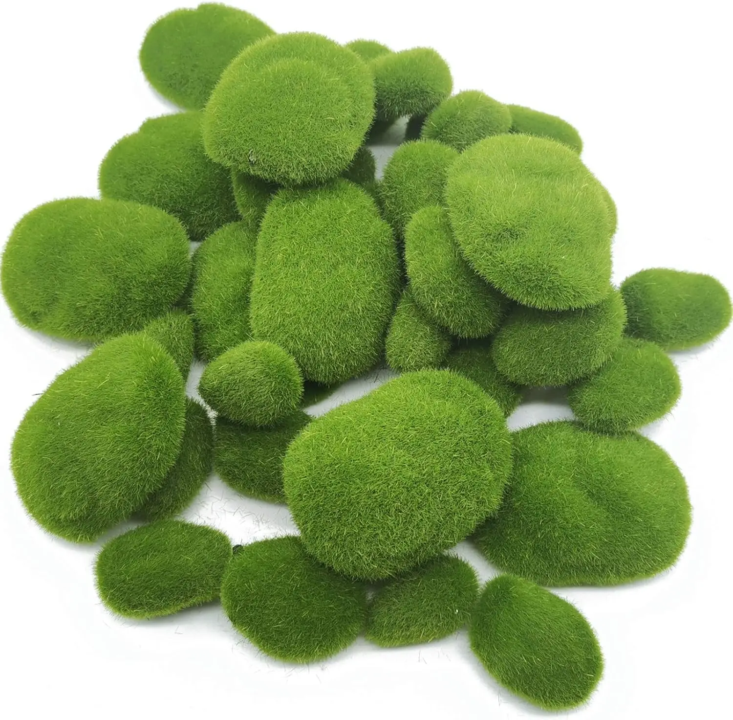 Artificial moss rocks 10Pcs simulation moss stone artificial moss rocks ball for home garden flower pot decoration