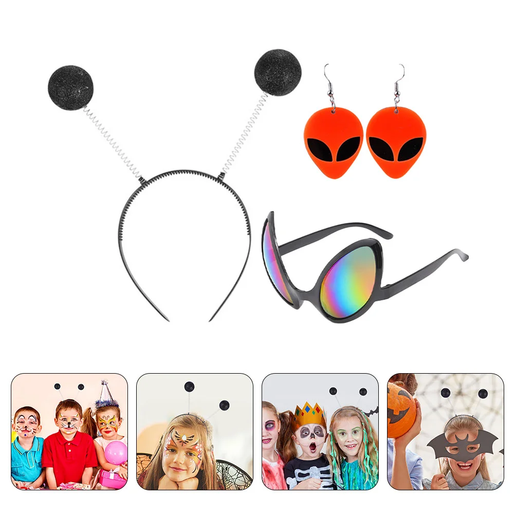 

1 Set Halloween Party Headband Eyewear Earrings Halloween Kids and Adults Cosplay Supplies