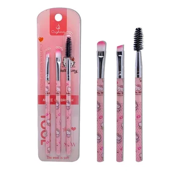 Sanrio makeup brush cartoon Hello Kitty eye makeup beginner eye shadow oblique eyebrow brush spiral eyelash curling brush set