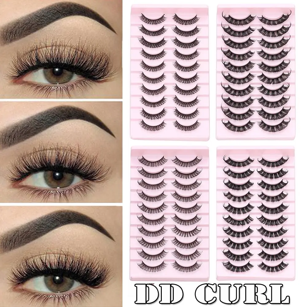 New Lashes DD Curl 10-23mm Russian Volumes False Eyelashes 3D Mink Eyelashes Reusable Fluffy False Lashes eyelashes extensions
