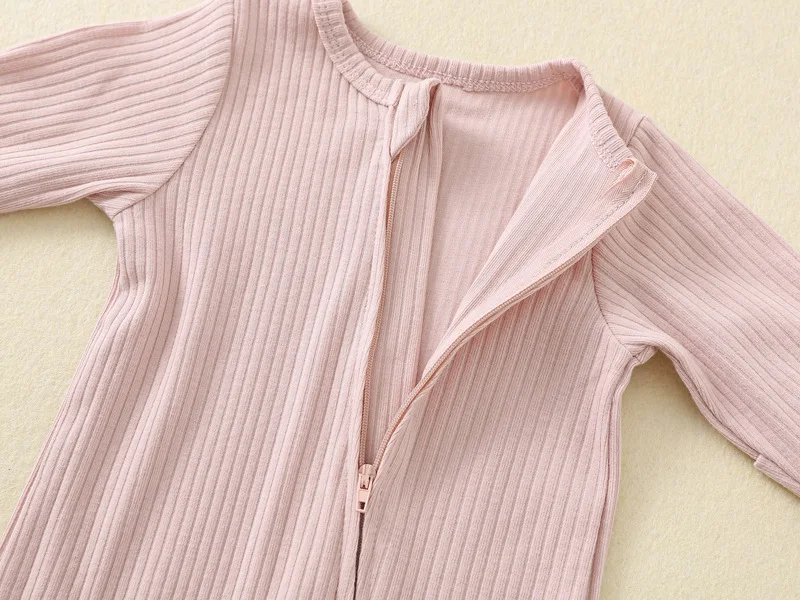 100% Cotton Footed Baby Jumpsuits One-Pieces Rompers Newborn Sleepwear Sleepers Zipper Jumpers Pelele Ropa Bebe Growings Grows