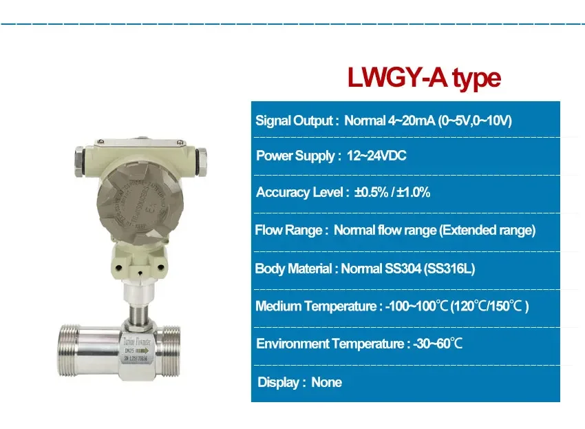 Flange Connection 304 SS Turbine Flow Sensor Water Fuel Oil Diesel Flowmeter Pu