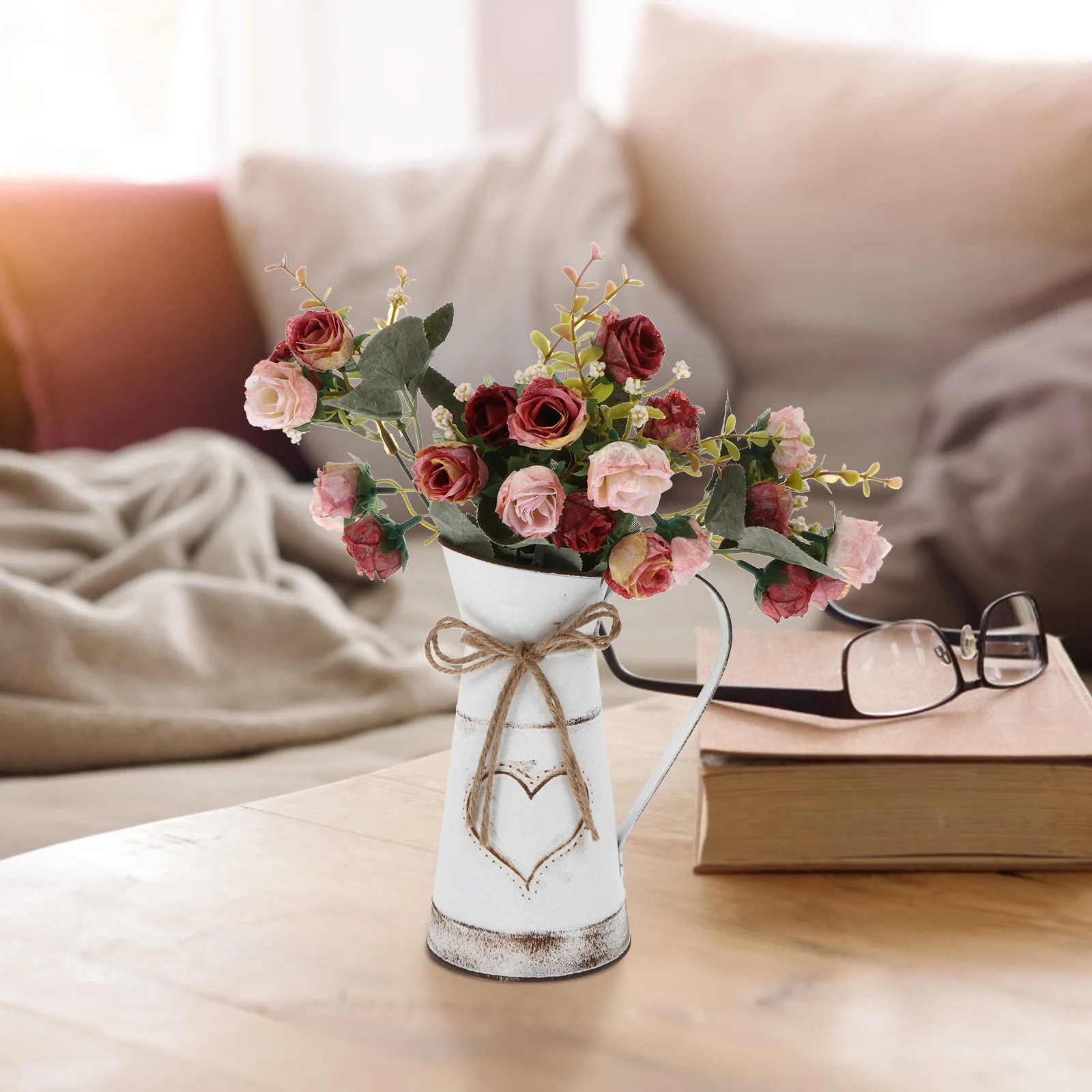 Heart Shaped Metal Flower Vase Large White Line Home Decor for Natural Artificial Flowers Suitable Wedding 4