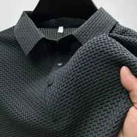 Vêtements de marque été nouveau T-shirt à manches courtes pour hommes soie glacée POLO frais et respirant affaires décontracté haut absorbant la sueur 2