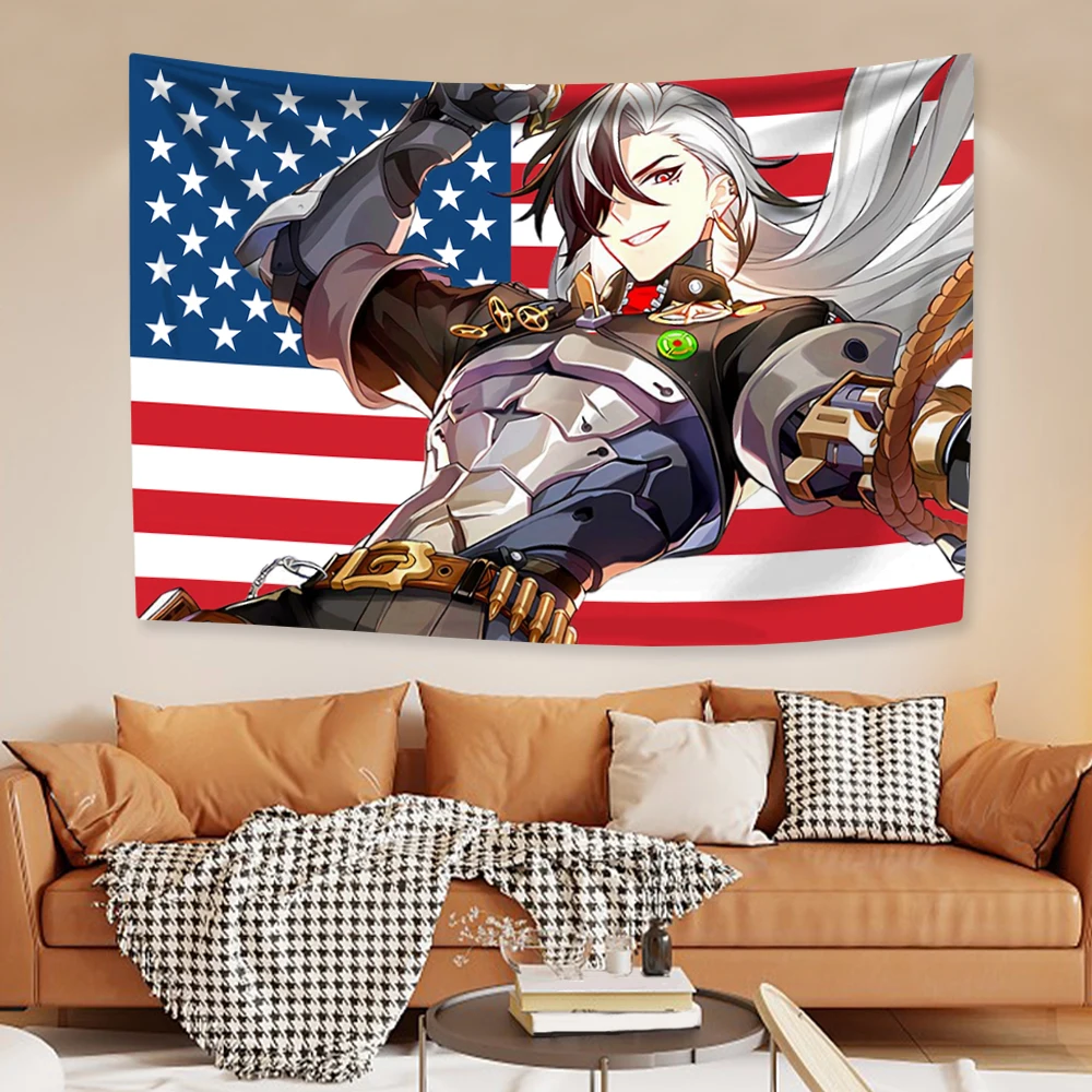 Game Tapestry Boothills And Argentis American Flag Home Decor Wall Hanging Bedroom Dorm Background Sofa Blanket tapestry decorations