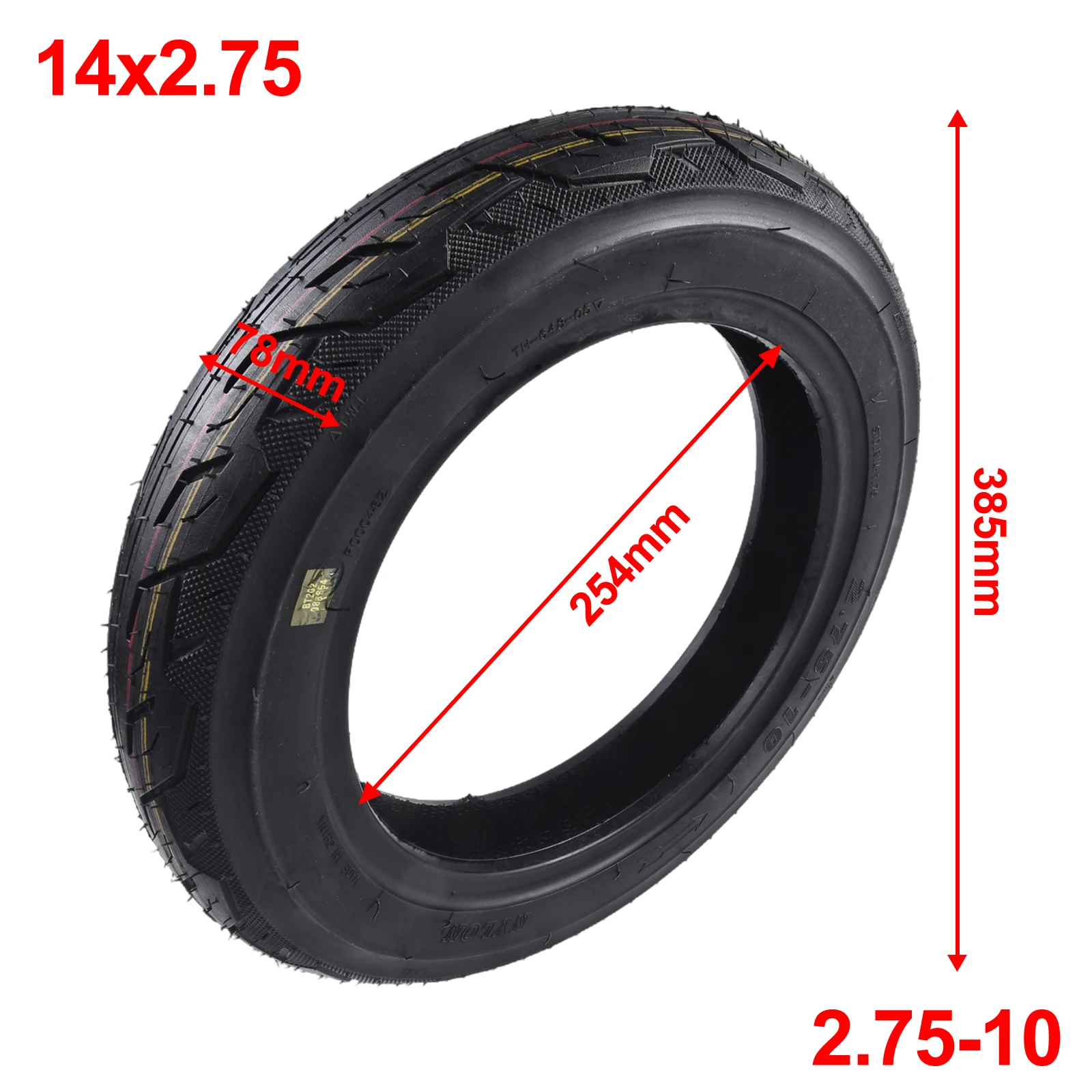 

14 Inch 2.75-10 Bike Tubeless Tyre Electric Motocycle Front Rear Tire 14*2.75 Vacuum Tire Puncture Resistant Inner & Outer Tires