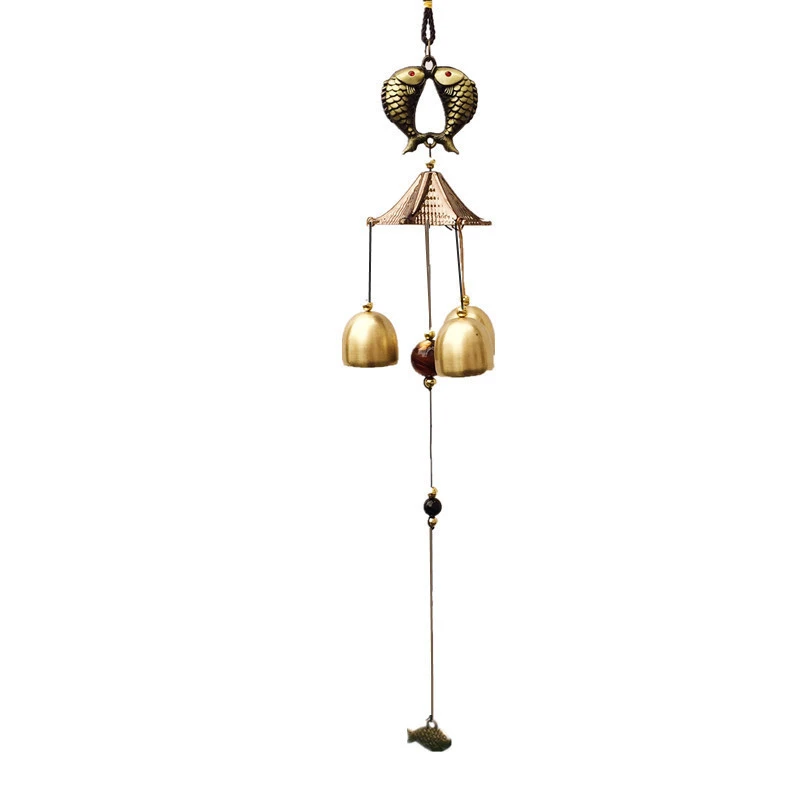Outdoor Chime Copper 1Pcs Metal Outdoor Living Antique Wind Yard Garden Oriental Win Decoration Chinese Lucky Metal Wind Chimes