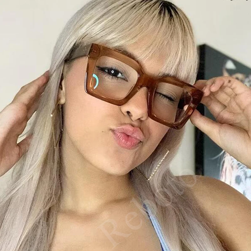 Square High Quality Eye Glasses Frames For Women Designer Luxury