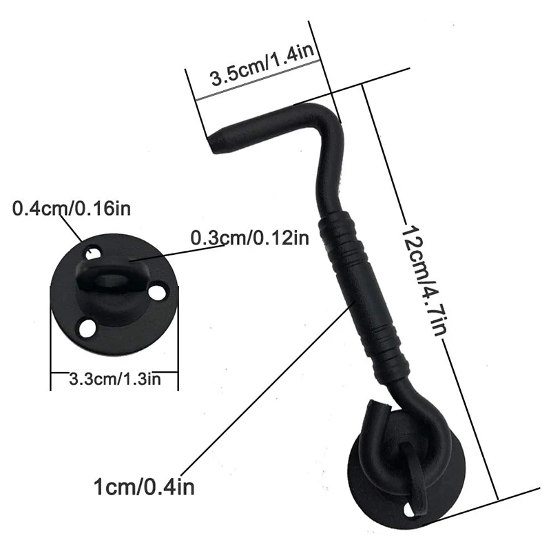 Barn Door Lock, 4 Inch Stainless Steel Door Hook & Eye Latch with Mounting Screws, Lock Latch for Sliding
