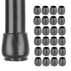 Silicone Chair Leg Caps with Felt Pads - Non - slip Floor Protectors - M - 17 - 21mm (Black Felt)
