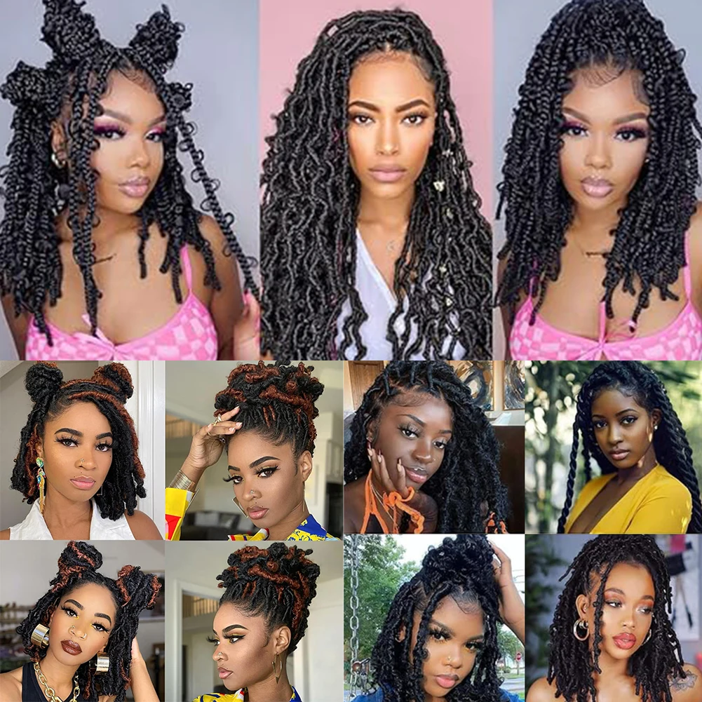 Springy Afro Twist Hair Soft Locs Synthetic Marley Twist Braiding Hair 24 Inch Pre-Separated Kinky Afro Twist Hair Extensions