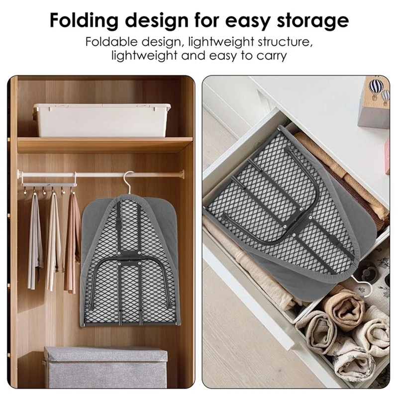 לוח גיהוץ מתקפל B84B לבית, חסכון במקום, לוח גיהוץ קטן נייד לשולחן עם תלייה לכביסה